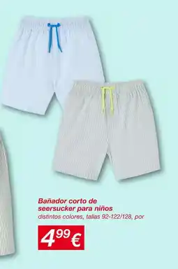 KIK Bañador corto de seersucker para niños oferta