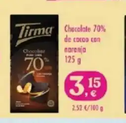 SPAR Chocolate 70% de cacao con naranja oferta