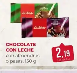 SPAR Chocolate leche chocolate con leche con almendras o pasas oferta