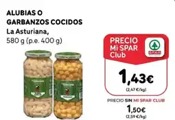 SPAR LA ASTURIANA Alubias o garbanzos cocidos oferta
