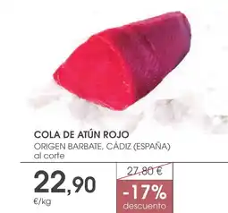 Supermercados Plaza Cola de atún rojo oferta