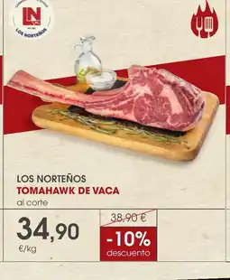 Supermercados Plaza Los norteños tomahawk de vaca al corte oferta