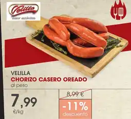 Supermercados Plaza Velilla chorizo casero oreado oferta