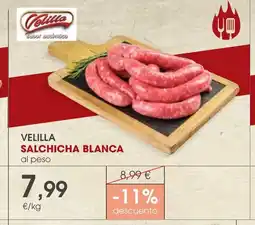 Supermercados Plaza Velilla salchicha blanca oferta