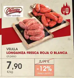 Supermercados Plaza Velilla longaniza fresca roja o blanca oferta