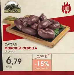 Supermercados Plaza Caysan morcilla cebolla oferta