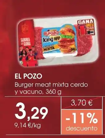 Supermercados Plaza EL POZO Burger meat mixta cerdo y vacuno oferta