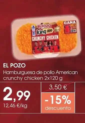 Supermercados Plaza EL POZO Hamburguesa de pollo American crunchy chicken oferta