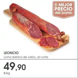 Supermercados Plaza LEONCIO Lomo ibérico de cebo, al corte oferta
