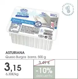 Supermercados Plaza ASTURIANA Queso Burgos barra oferta