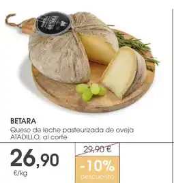 Supermercados Plaza BETARA Queso de leche pasteurizada de oveja ATADILLO, al corte oferta