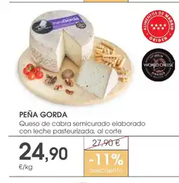 Supermercados Plaza PEÑA GORDA Queso de cabra semicurado elaborado con leche pasteurizada, al corte oferta