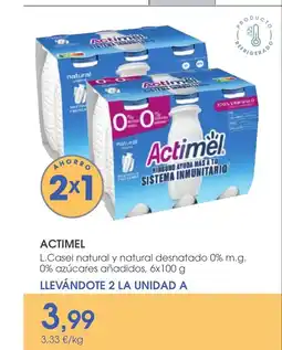 Supermercados Plaza ACTIMEL L.Casei natural y natural desnatado 0% m.g. 0% azúcares añadidos oferta