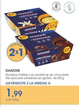 Supermercados Plaza DANONE Proteína natillas con proteínas de chocolate 0% azúcares añadidos sin gluten oferta