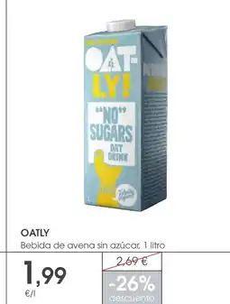 Supermercados Plaza OATLY Bebida de avena sin azúcar oferta