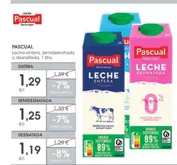 Supermercados Plaza PASCUAL Leche entera, semidesnatada o desnatada oferta