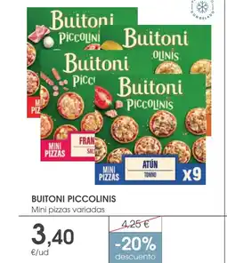Supermercados Plaza BUITONI PICCOLINIS Mini pizzas variadas oferta