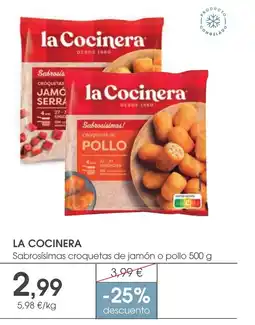 Supermercados Plaza LA COCINERA Sabrosísimas croquetas de jamón o pollo oferta