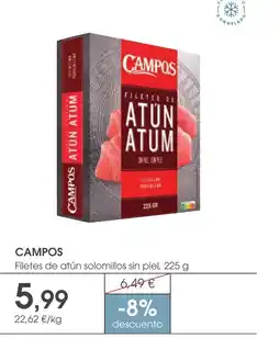 Supermercados Plaza CAMPOS Filetes de atún solomillos sin piel oferta