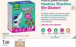 Supermercados Plaza GULLÓN Galletas Hookies mini sharkies sin gluten oferta