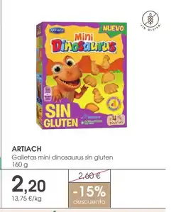 Supermercados Plaza ARTIACH Galletas mini dinosaurus sin gluten oferta
