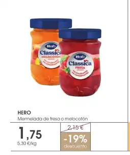 Supermercados Plaza HERO Mermelada de fresa o melocotón oferta