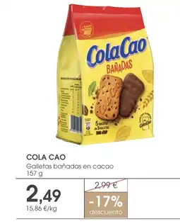 Supermercados Plaza COLA CAO Galletas bañadas en cacao oferta