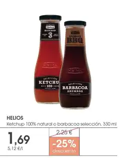Supermercados Plaza HELIOS Ketchup 100% natural o barbacoa selección oferta