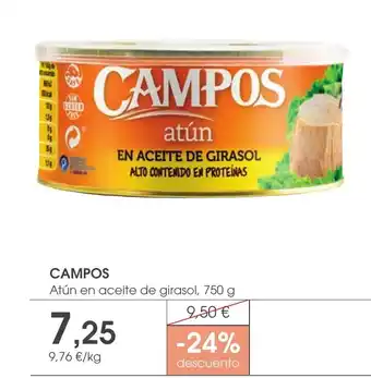 Supermercados Plaza CAMPOS Atún en aceite de girasol oferta