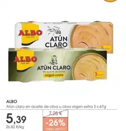 Supermercados Plaza ALBO Atún claro en aceite de oliva u oliva virgen extra oferta
