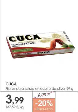Supermercados Plaza CUCA Filetes de anchoa en aceite de oliva oferta