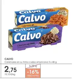 Supermercados Plaza CALVO Calamares en su tinta o salsa americana oferta