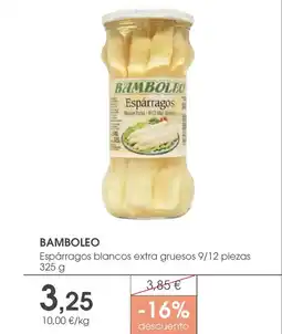 Supermercados Plaza BAMBOLEO Espárragos blancos extra gruesos 9/12 piezas oferta