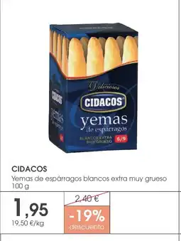 Supermercados Plaza CIDACOS Yemas de espárragos blancos extra muy grueso oferta