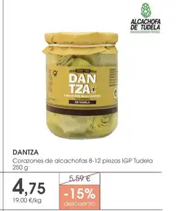 Supermercados Plaza DANTZA Corazones de alcachofas 8-12 piezas IGP Tudela oferta