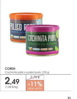 Supermercados Plaza COREN Cochinita pibil o pulled pork oferta