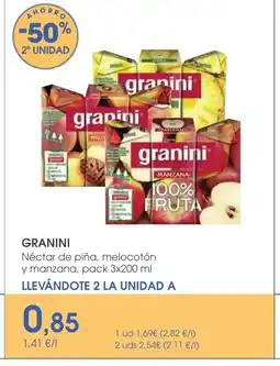 Supermercados Plaza GRANINI Néctar de piña, melocotón y manzana oferta