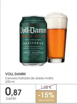 Supermercados Plaza VOLL DAMM Cerveza tostada de doble malta oferta