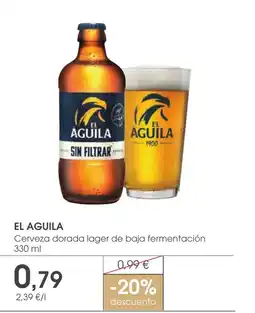 Supermercados Plaza EL AGUILA Cerveza dorada lager de baja fermentación oferta