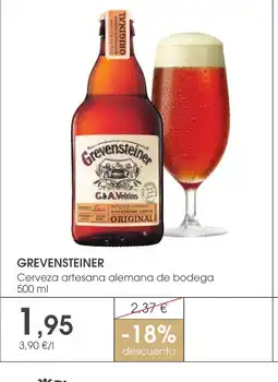 Supermercados Plaza GREVENSTEINER Cerveza artesana alemana de bodega oferta