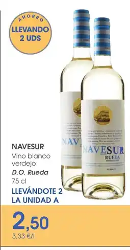 Supermercados Plaza NAVESUR Vino blanco verdejo D.O. Rueda oferta