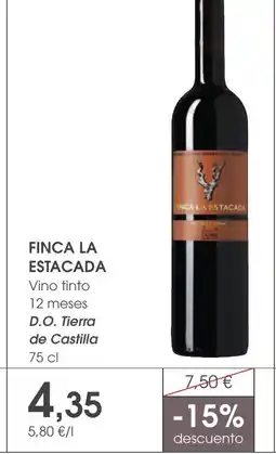 Supermercados Plaza FINCA LA ESTACADA Vino tinto 12 meses D.O. Tierra de Castilla oferta