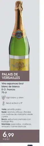 Supermercados Plaza PALAIS DE VERSAILLES Vino espumoso brut blanc de blancs D.O. Francia oferta