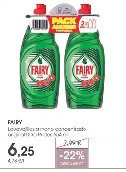 Supermercados Plaza FAIRY Lavavajillas a mano concentrado original Ultra Poder oferta