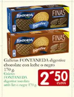 Supermercados Bip Bip FONTANEDA Galletas digestive chocolate con leche o negro oferta