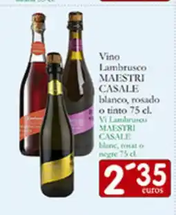 Supermercados Bip Bip MAESTRI CASALE Vino Lambrusco blanco, rosado o tinto oferta