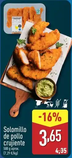 ALDI Solomillo de pollo crujiente oferta