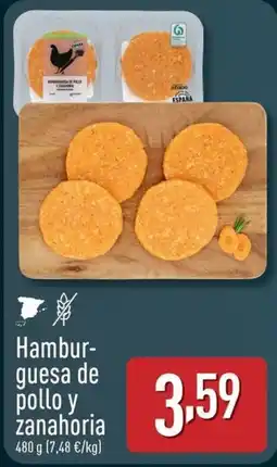 ALDI Hambur- guesa de pollo y zanahoria oferta