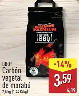 ALDI BBQ Carbón vegetal de marabú oferta