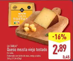 ALDI LA TABLA Queso mezcla viejo tostado oferta